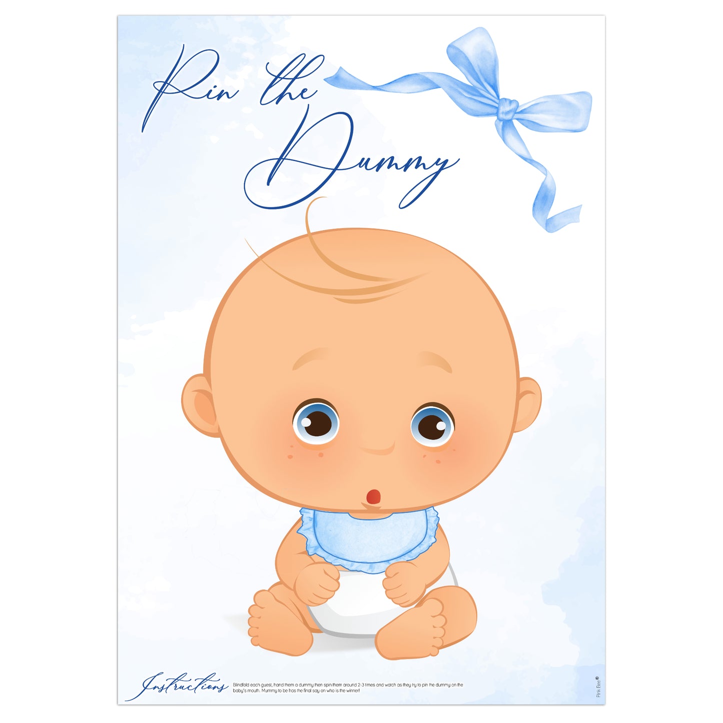 Blue Baby Bow Pin the Dummy Game