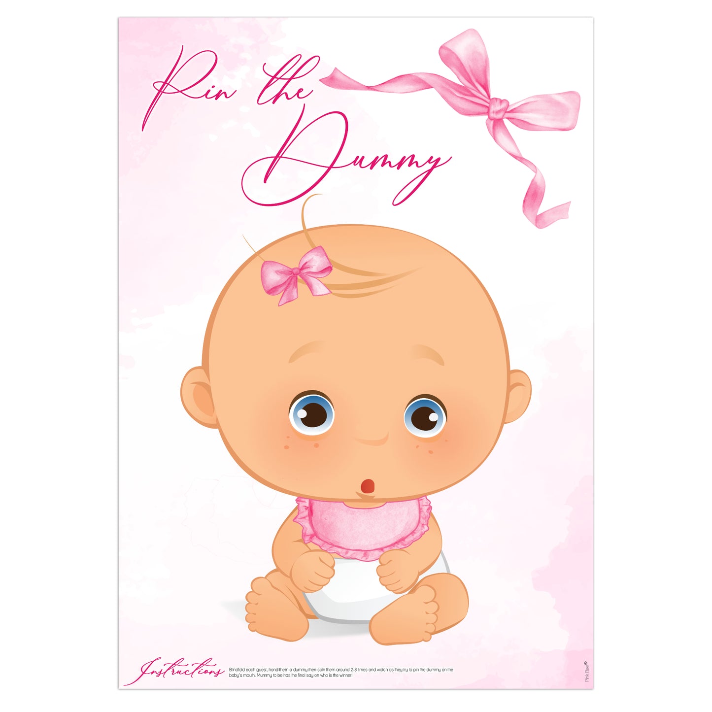 Pink Baby Bow Pin the Dummy Game