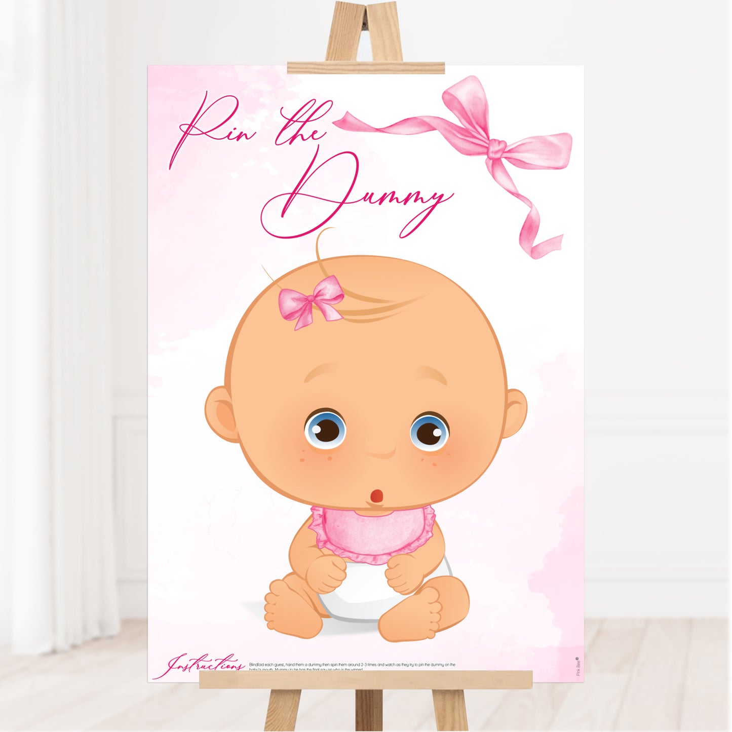 Pink Baby Bow Pin the Dummy Game