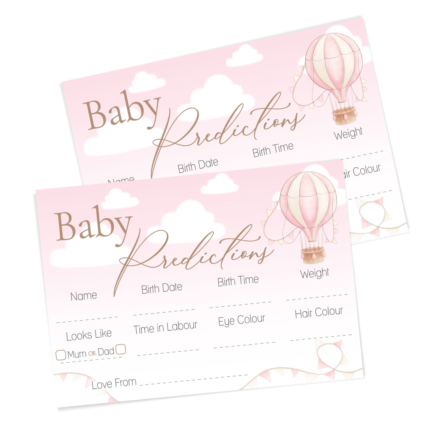 Up Up and Away Pink Prediction Cards