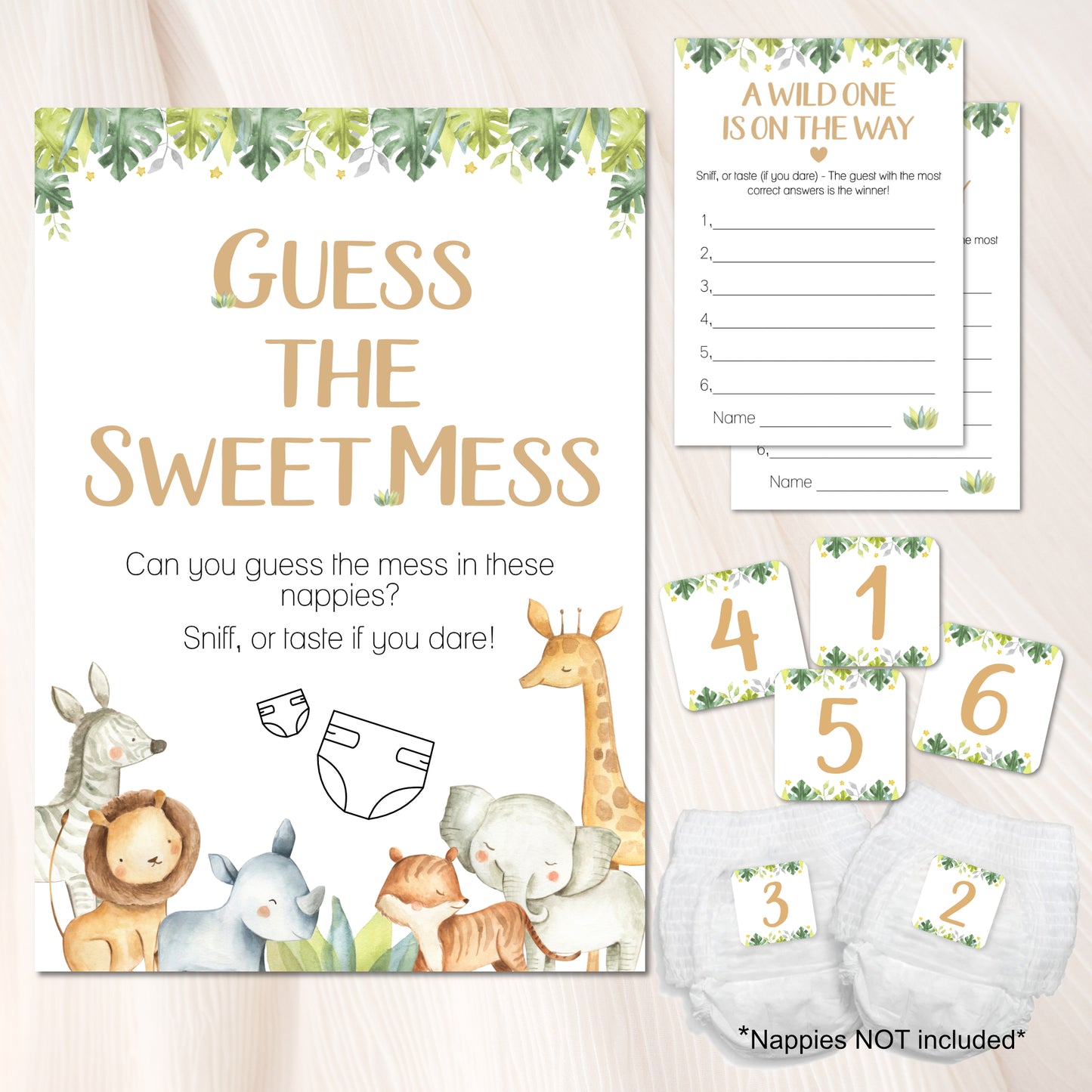 Safari Themed Guess the Sweet Mess Game