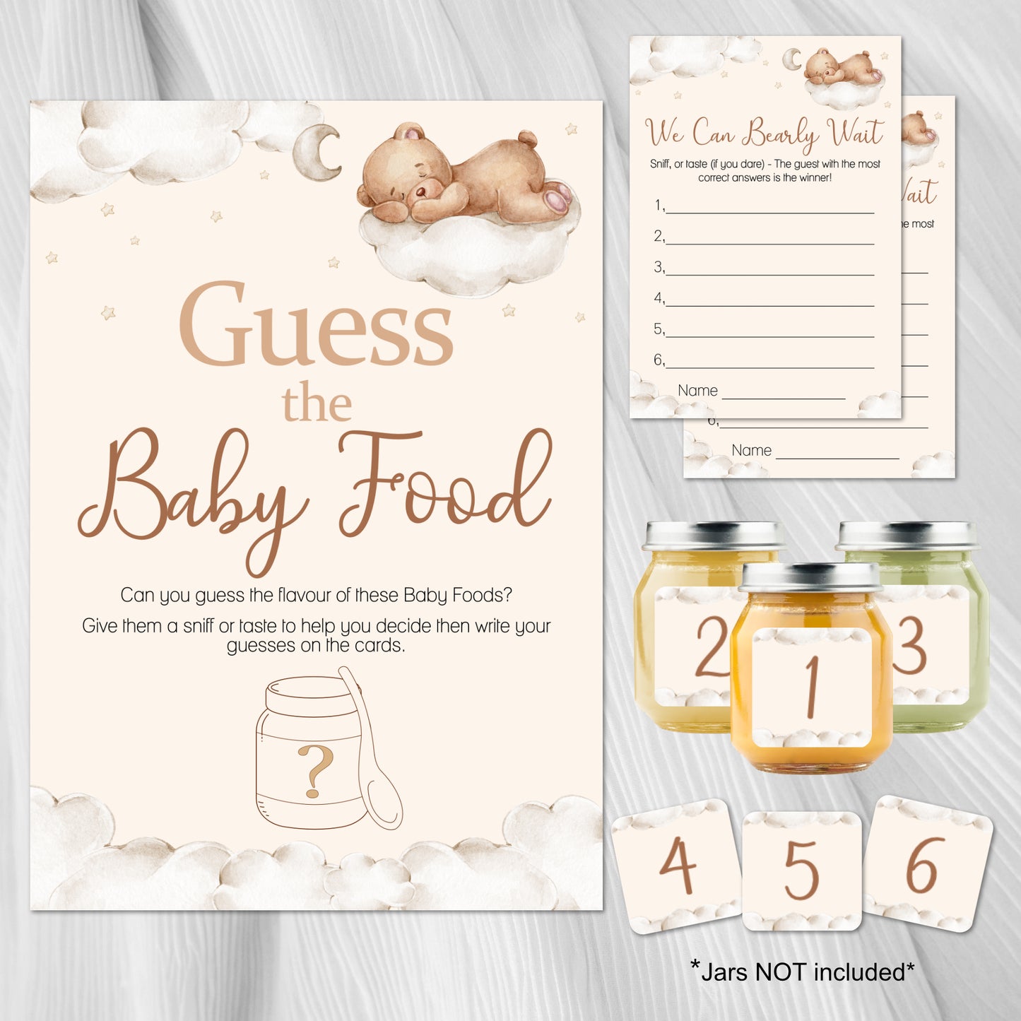 Teddy Themed Guess the Baby Food Game