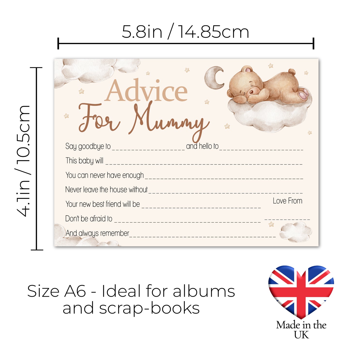 Teddy Advice Cards Keepsake