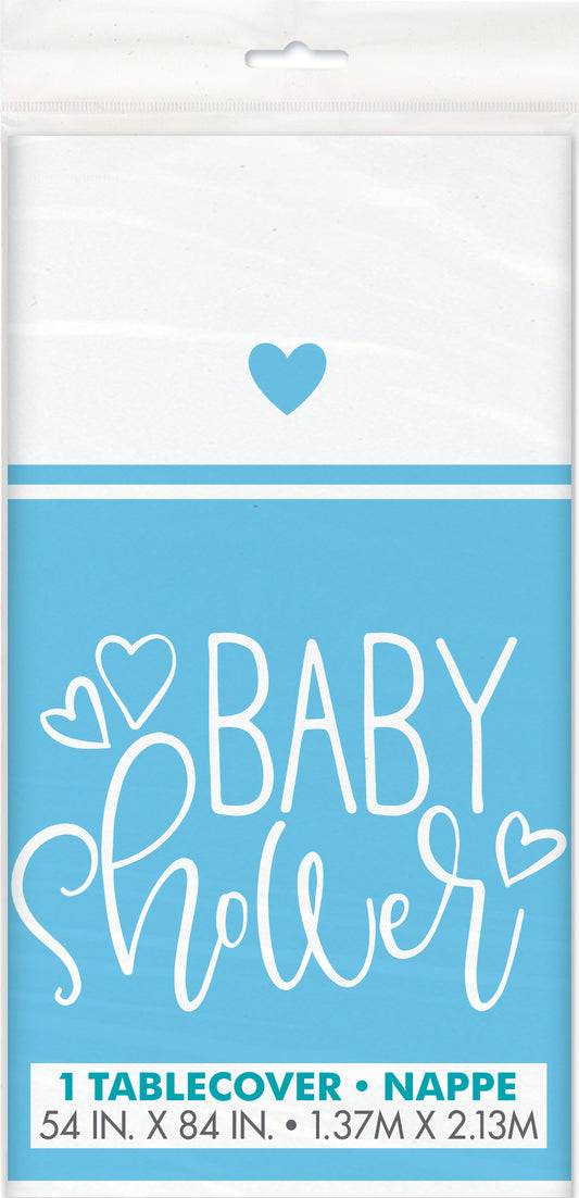 Blue Hearts Tablecover - Uk Baby Shower Co ltd