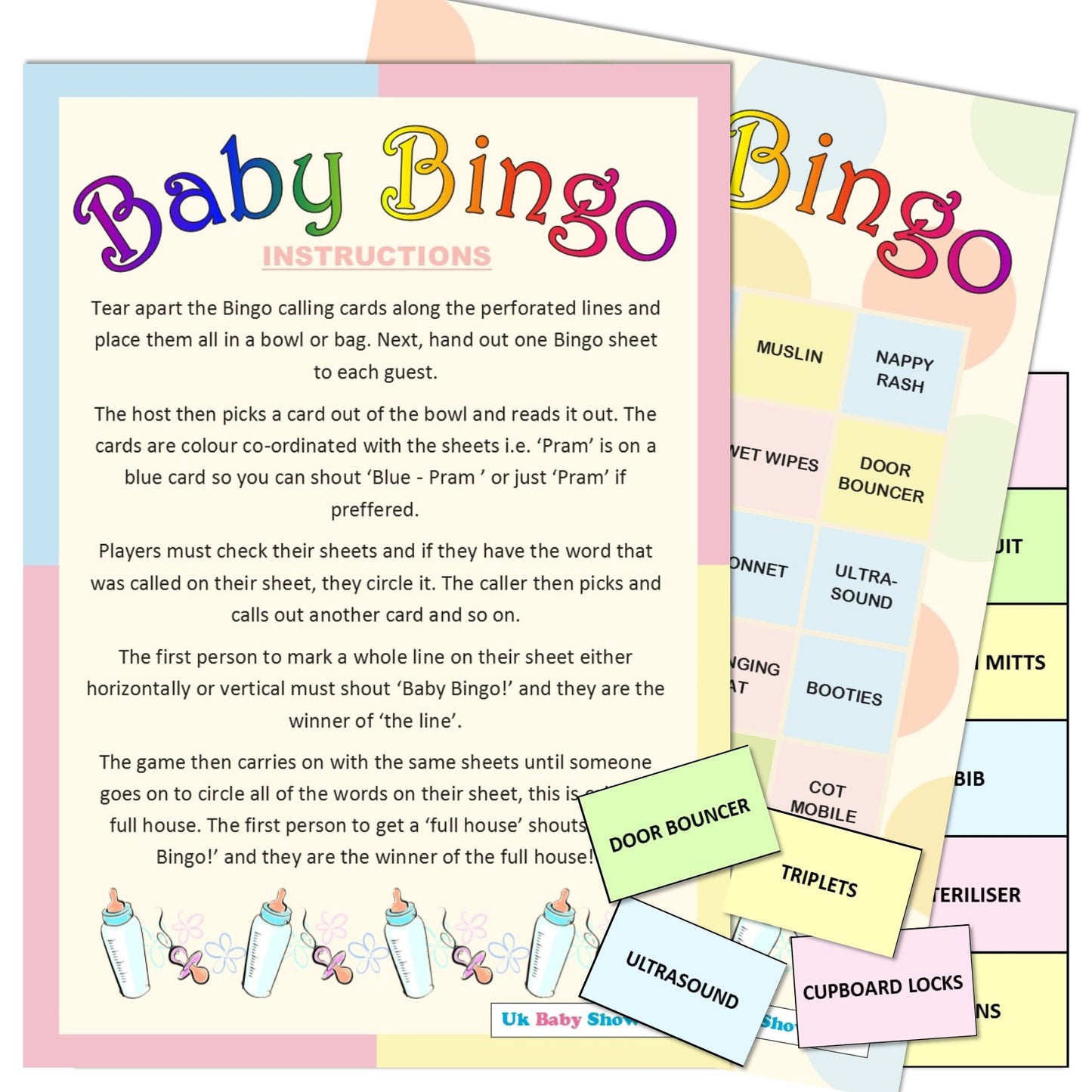 Pastel Baby Bingo Game,[product type] - Baby Showers and More