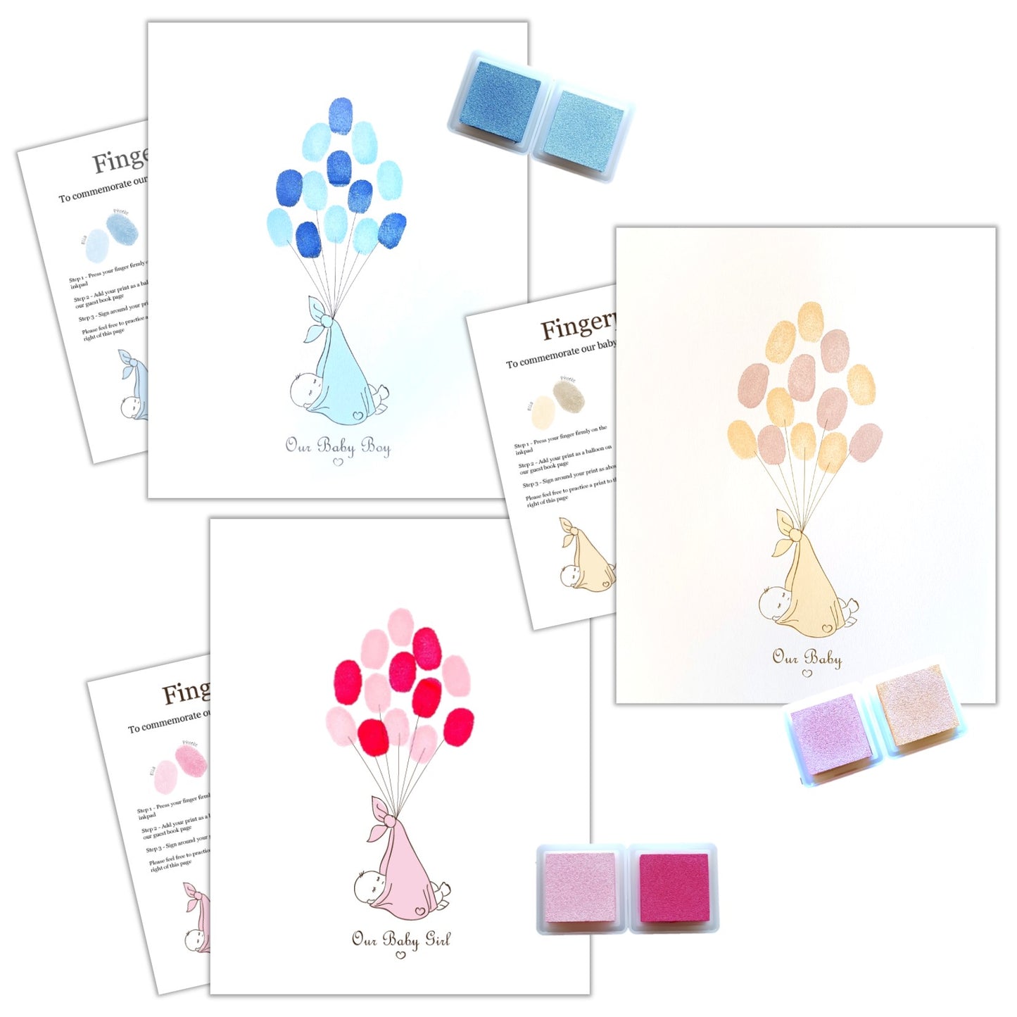 Fingerprint Keepsake Kit - 3 Colours,[product type] - Baby Showers and More