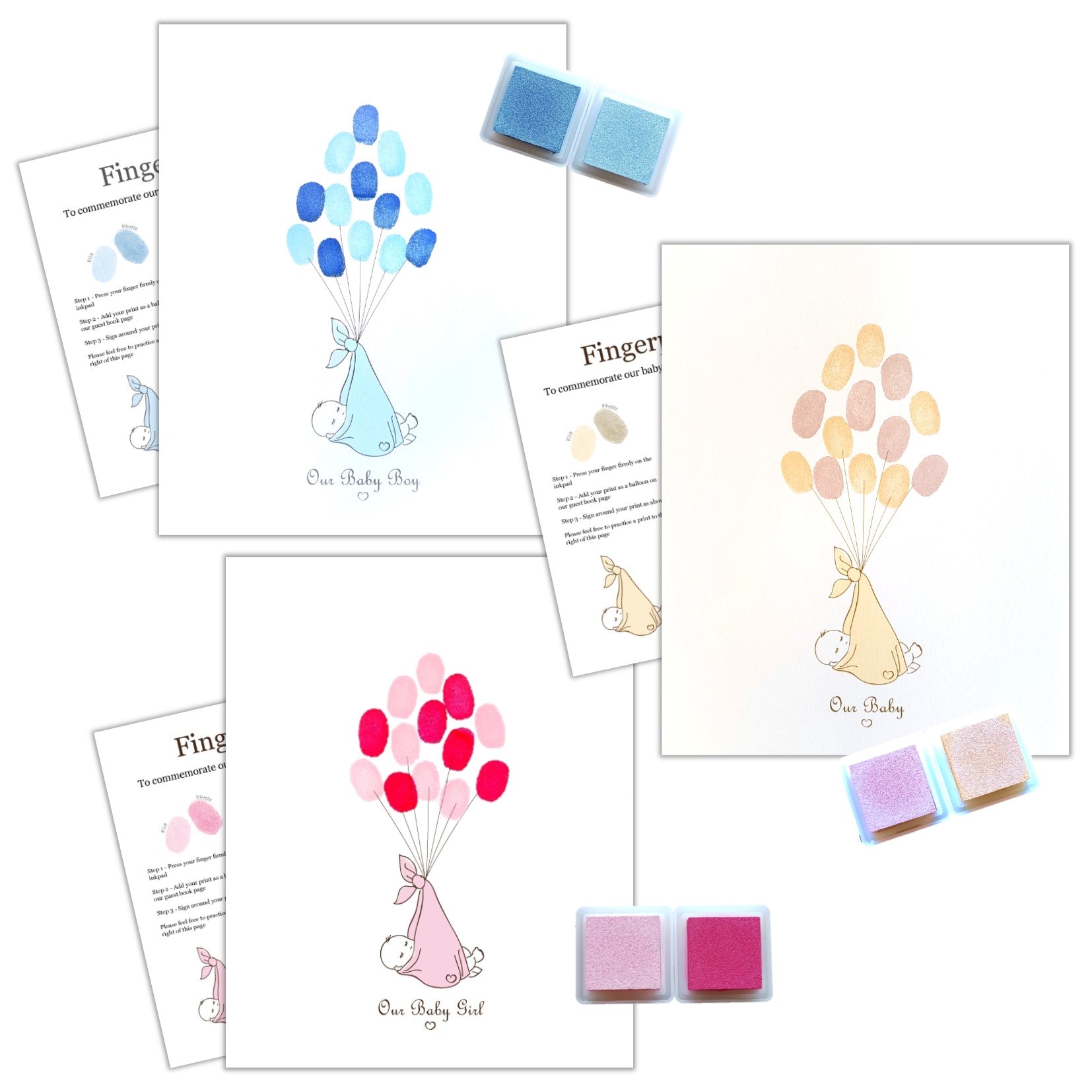 Fingerprint Keepsake Kit - 3 Colours,[product type] - Baby Showers and More