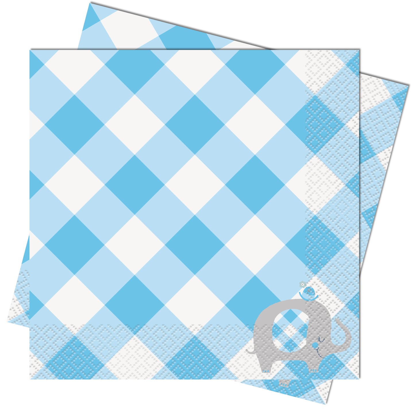 Blue Floral Elephant Baby Shower Napkins