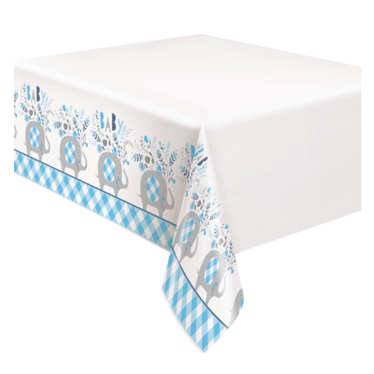 Blue Floral Elephant Tablecover