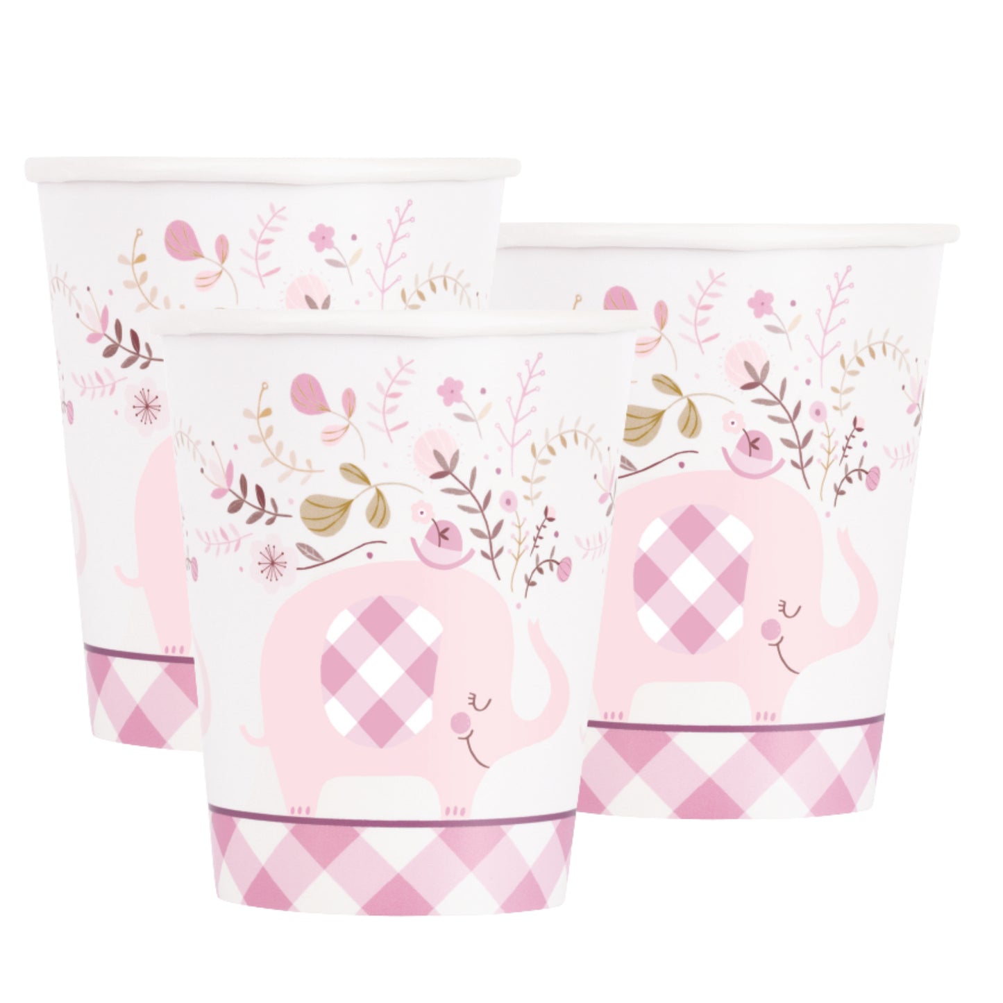 Pink Floral Elephant Cups