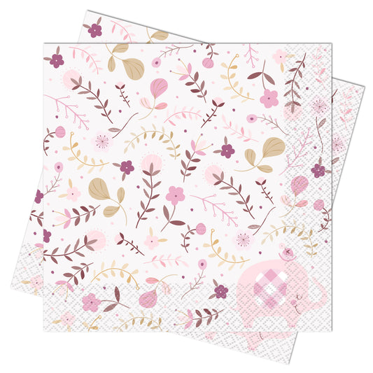 Pink Floral Elephant Napkins