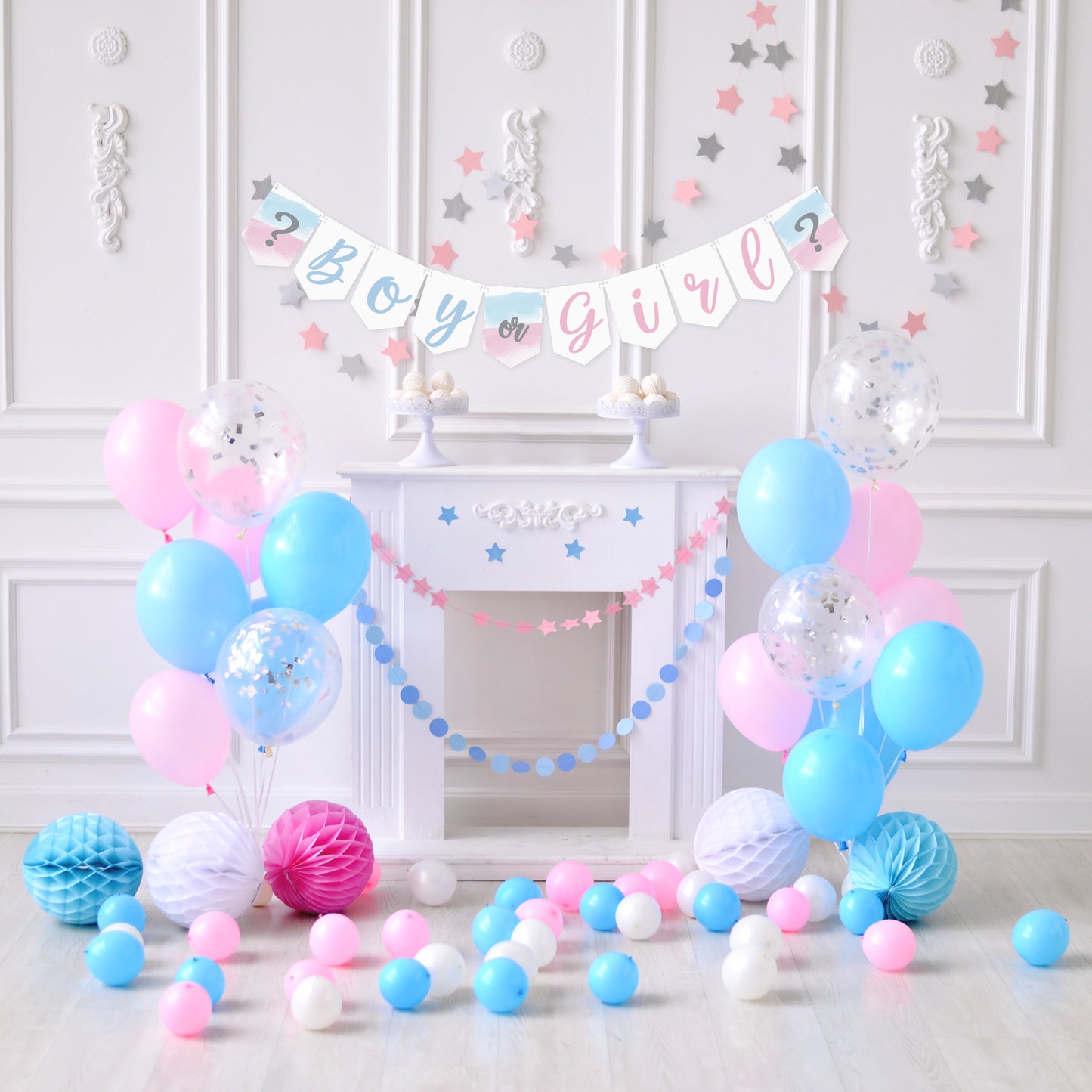 Watercolour Gender Reveal Banner