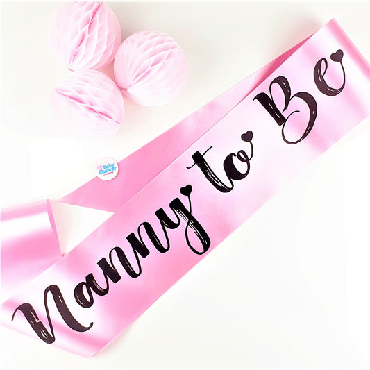 Nanny to Be Sash - Pink - Uk Baby Shower Co ltd