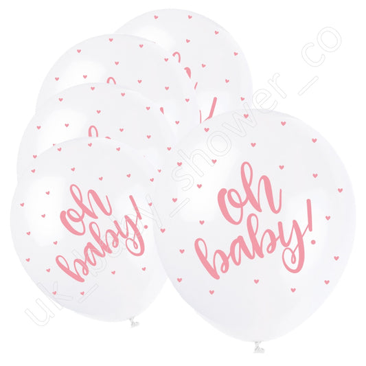 Oh Baby Balloons Pink - Uk Baby Shower Co ltd