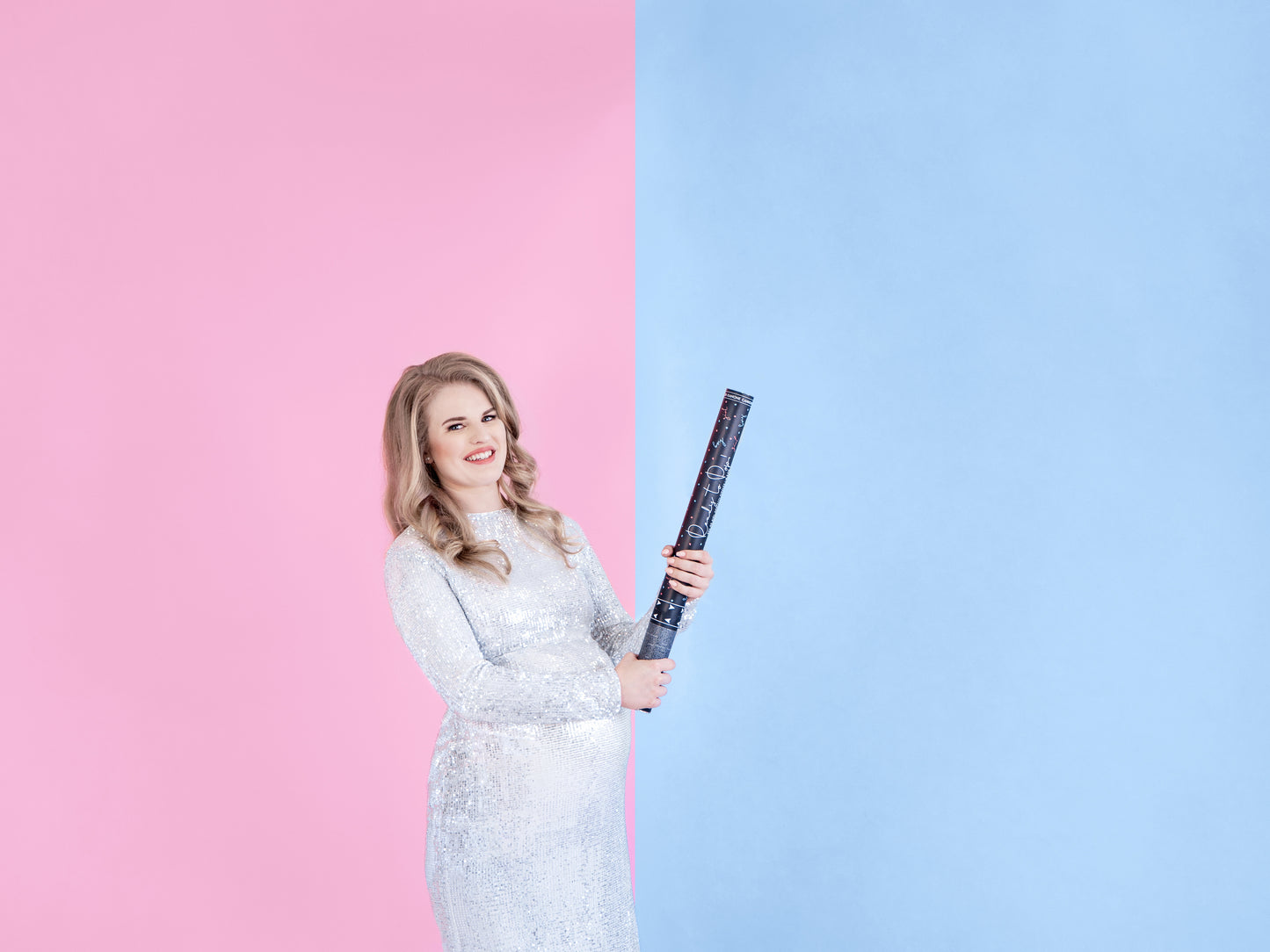 Gender Reveal Giant Confetti Cannon - BLUE - Uk Baby Shower Co ltd