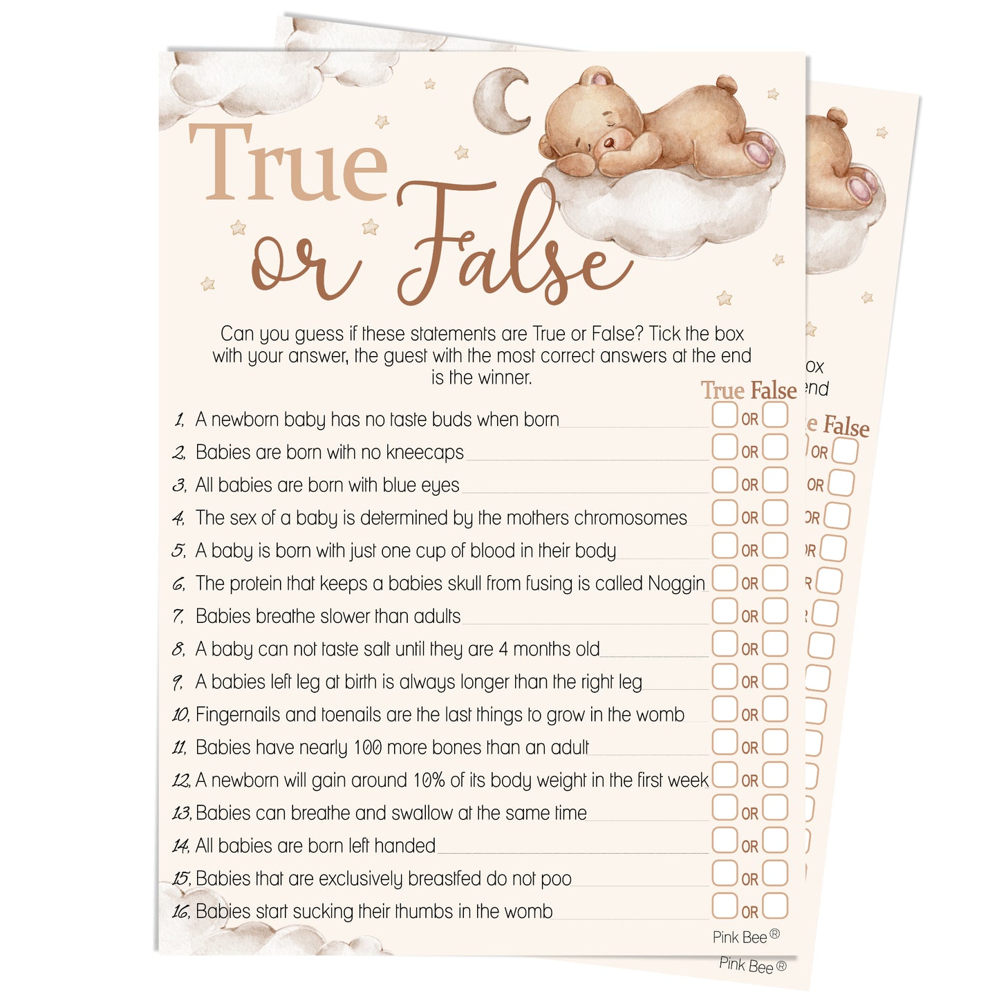 Teddy True or False Game