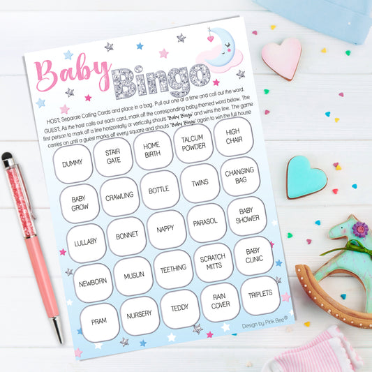 Unisex Moon and Stars Baby Bingo Game