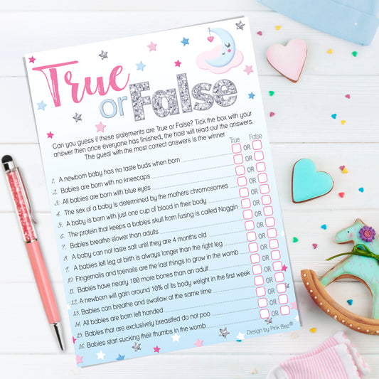 Unisex Moon and Stars True or False Party Game