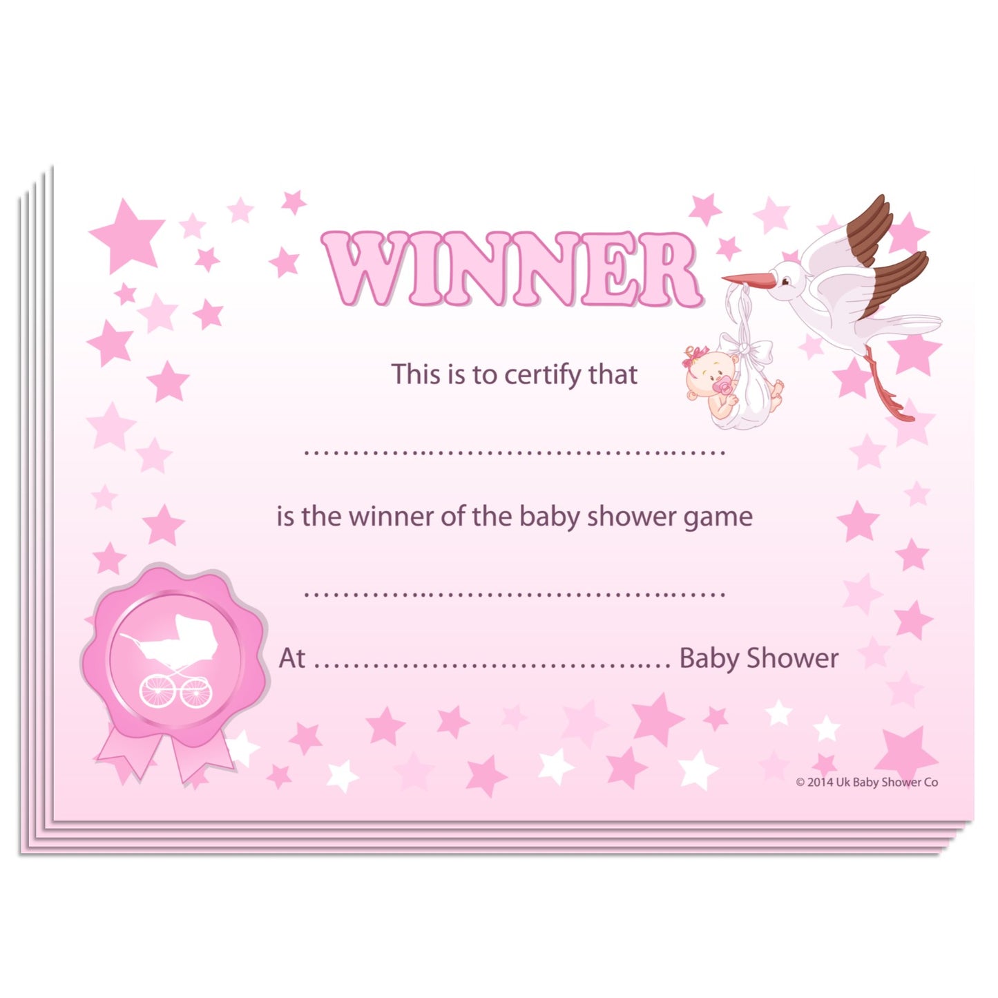 Winners Certificates Stars Theme,[product type] - Baby Showers and More